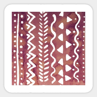 Loose boho chic pattern - purple brown Sticker